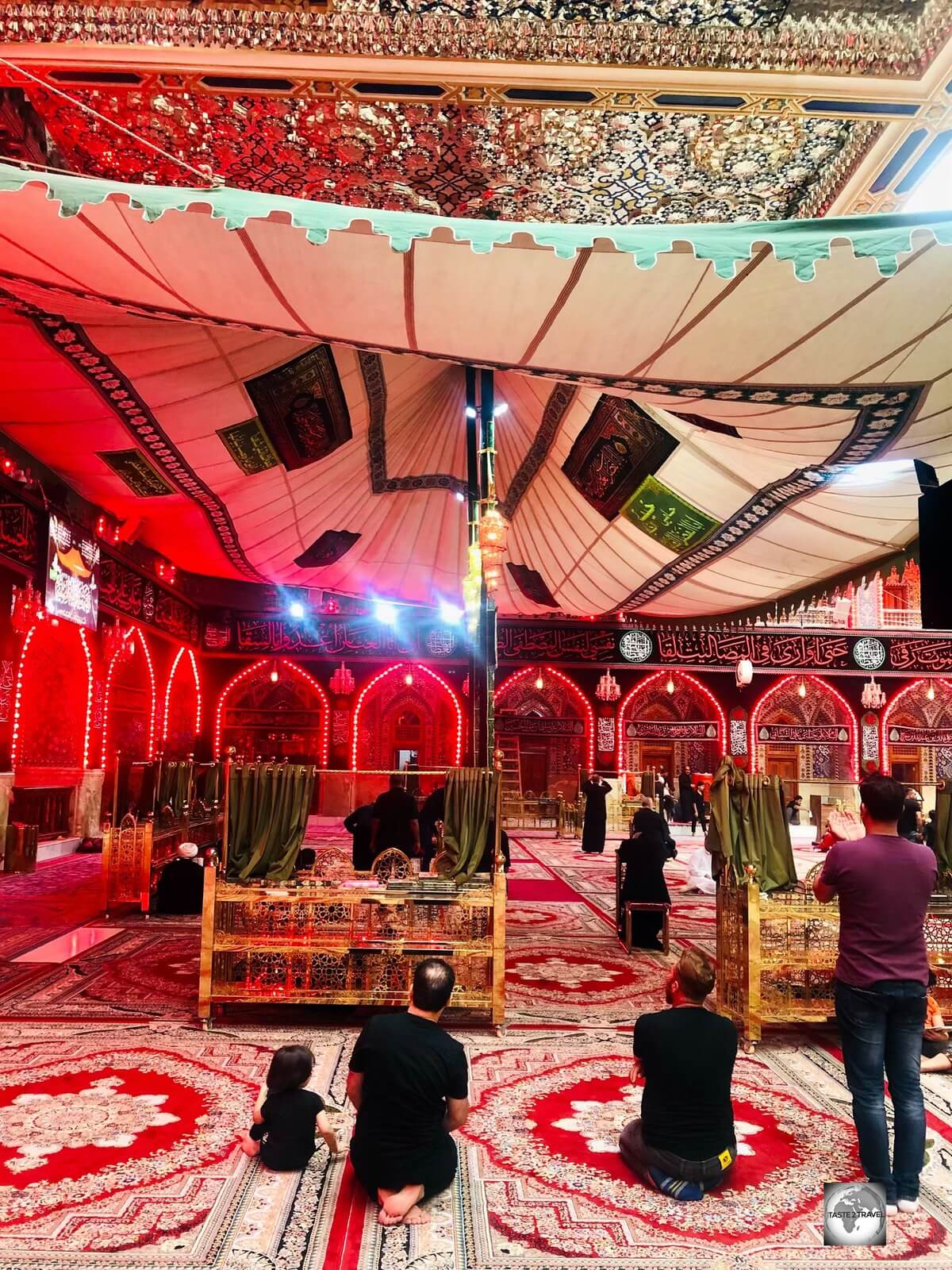 Worshippers at the Holy Shrine of al-Abbas in Karbala.