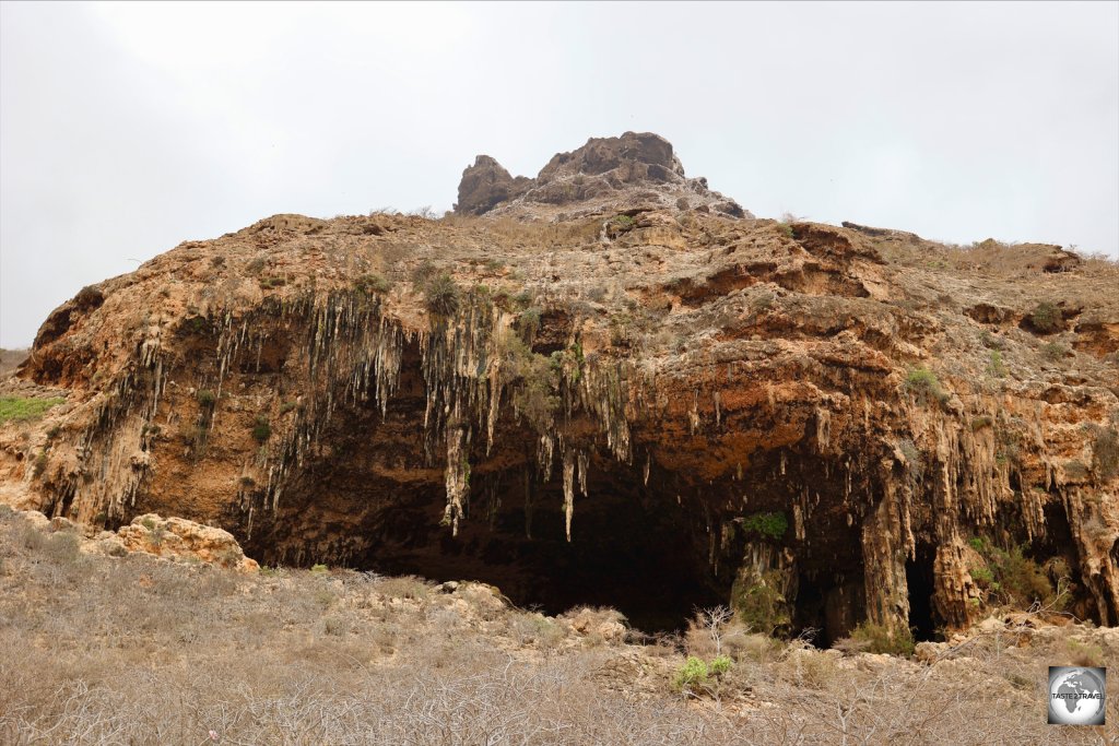 Dagub cave is set in the limestone escarpment which runs along the south coast.