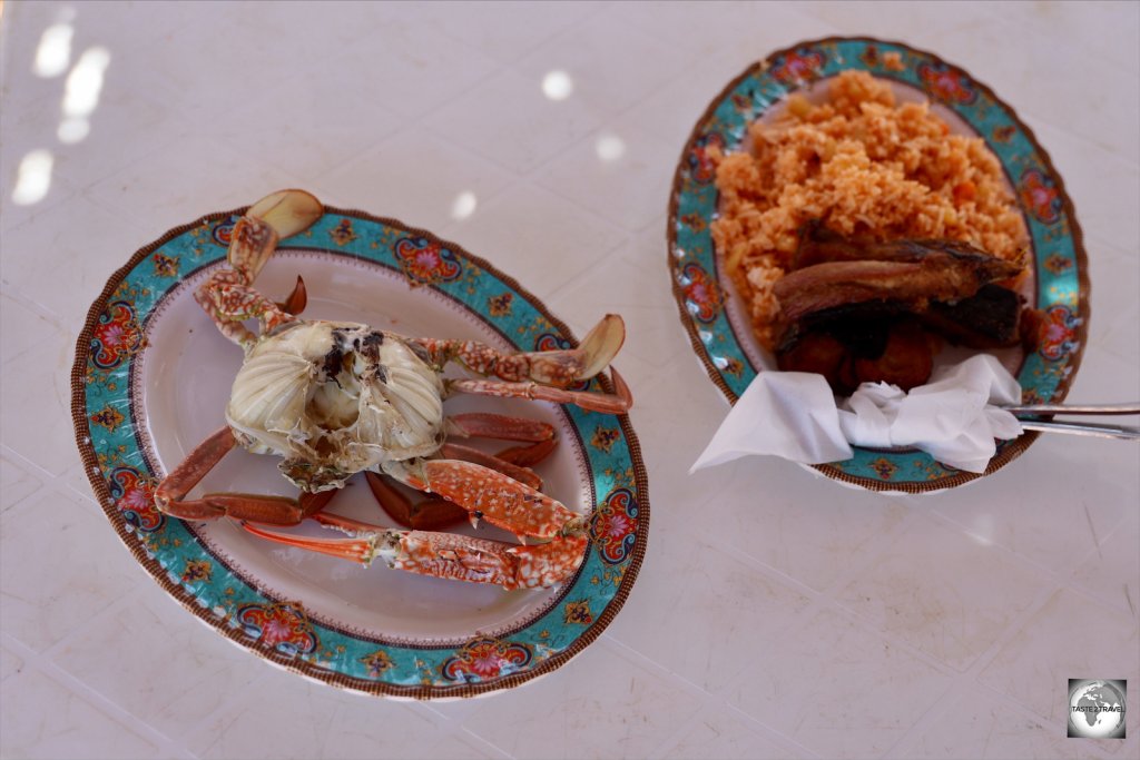 My lunch at Detwah Lagoon included a freshly caught crab.