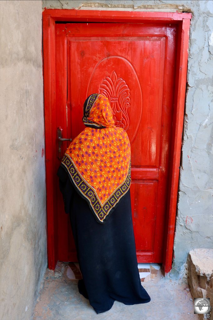 Woman are rarely seen on Socotra, and always covered when in public.