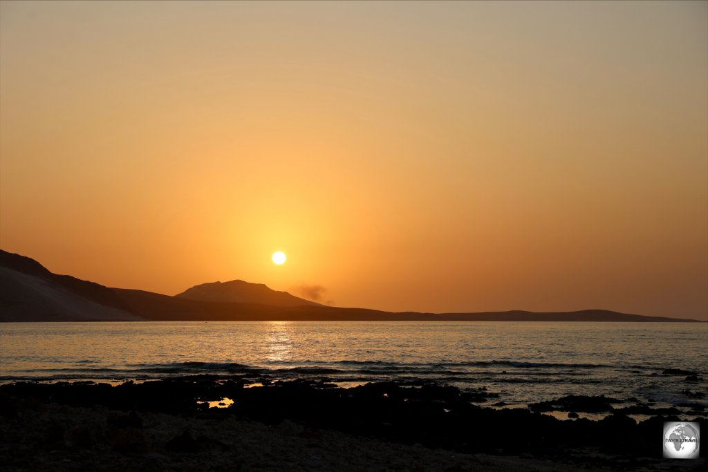 Sunset at Dihamari Marine Protected Area.
