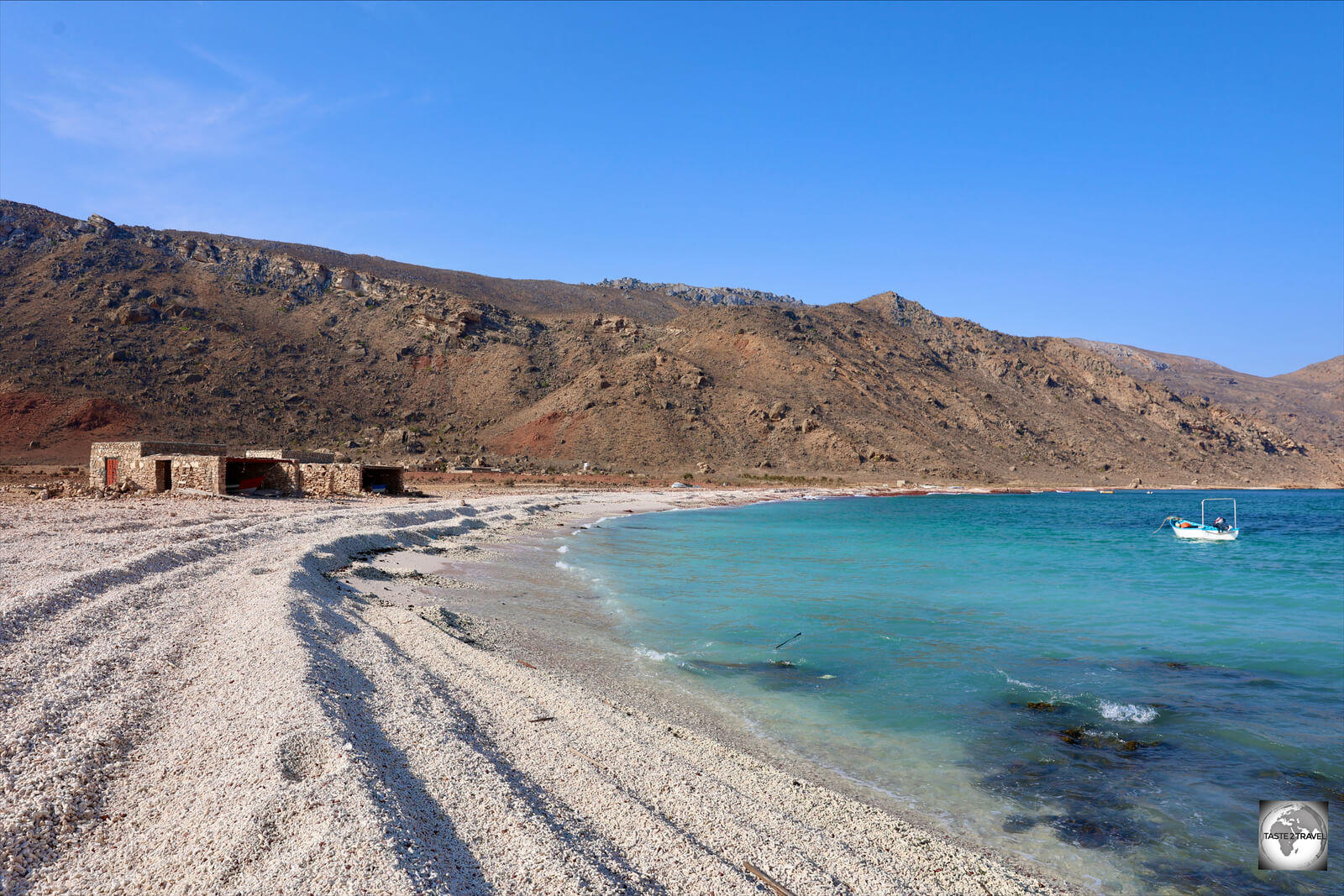 A view of the coral-covered beach at the Di Hamri Marine Protected Area.