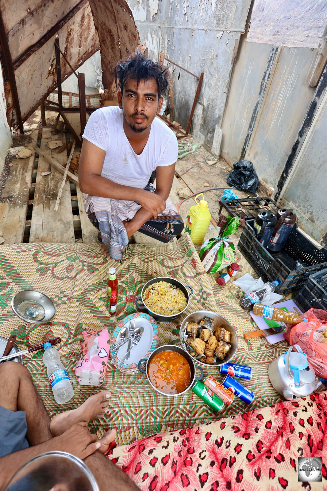 Our driver and cook, Abdulrahman prepared lunch at Kalysan Canyon.