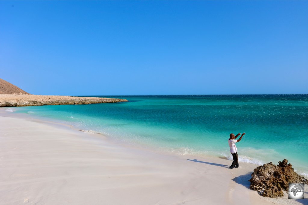 Beautiful Hala beach, a typical beach on the east coast of Socotra.