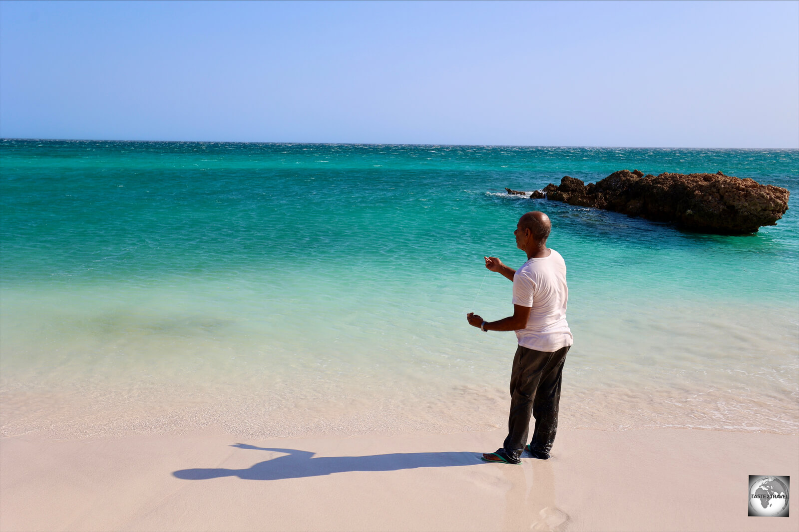 Hala beach - a perfect swimming beach with not a soul in sight - until the friendly fisherman appeared!