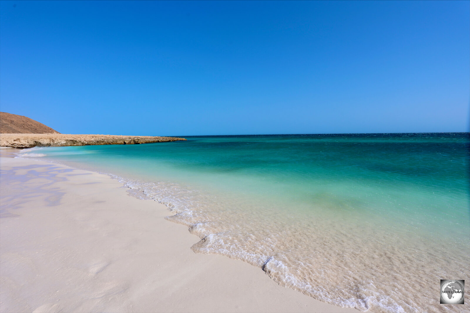 Beautiful Hala beach, a typical beach on the east coast of Socotra.