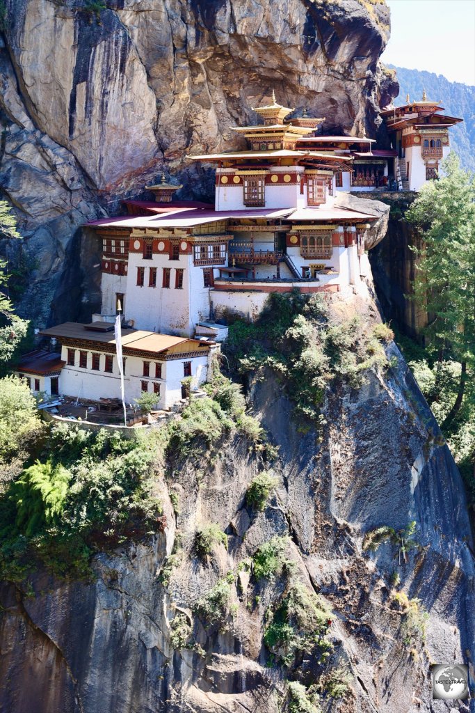 The Tiger's Nest Monastery is perched on a cliff 900 metres above Paro Valley.