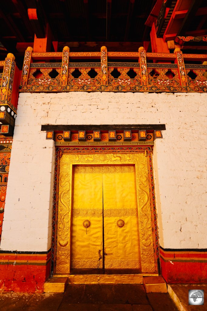 Doorway at Punakha Dzong.