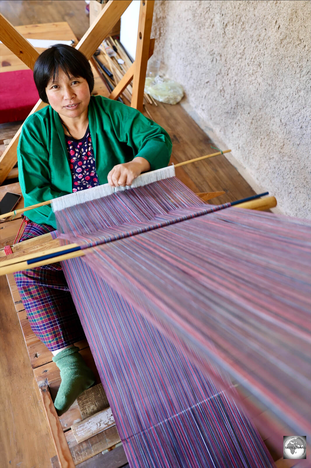 A weaver, at the Gagyel Lhundrup Weaving Centre in Thimphu.