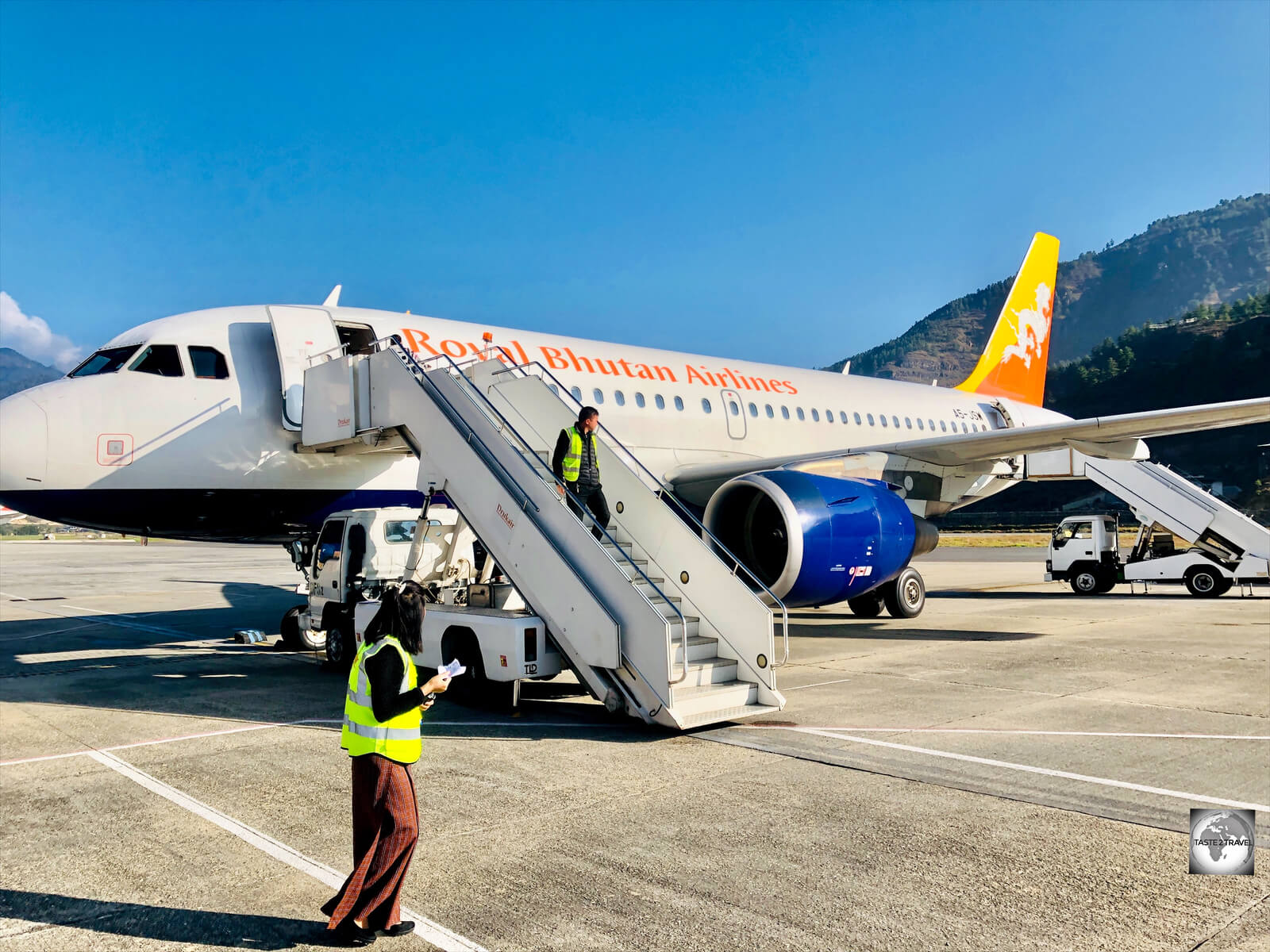 Ready to board my Druk Air flight back to Singapore.