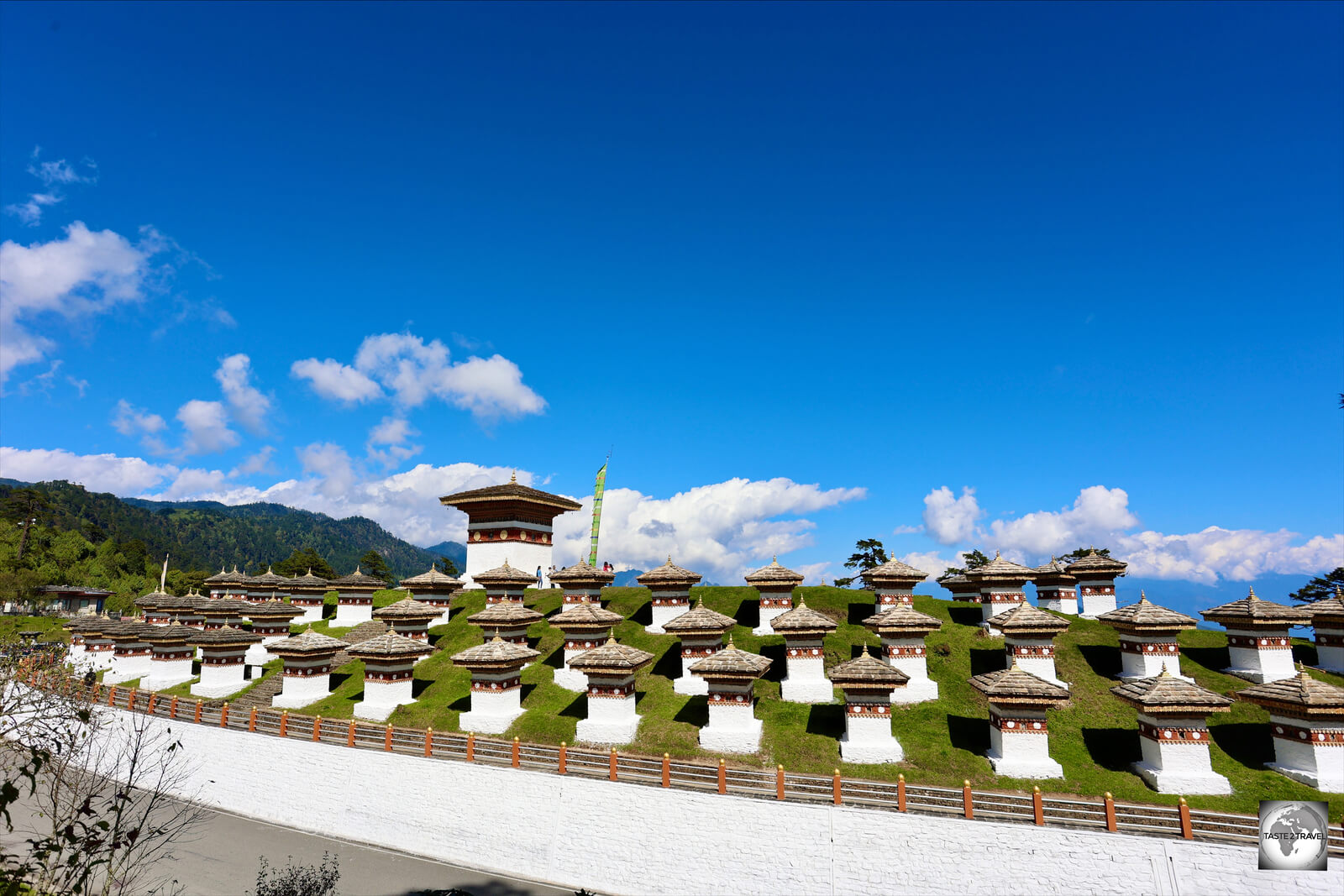 Built as a memorial, the 108 Druk Wangyal Chortens at Dochula Pass are a spectacular sight.