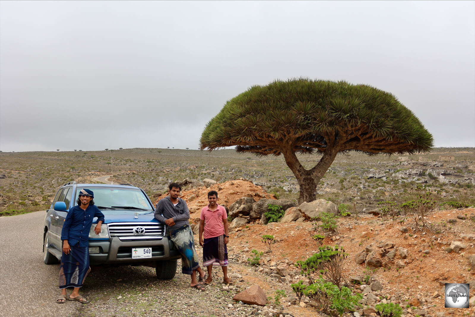 My tour team from Eco-Tours (left - right), Ali (the guide), Abdulrahman (the driver) and Mohammed (Trainee Guide).