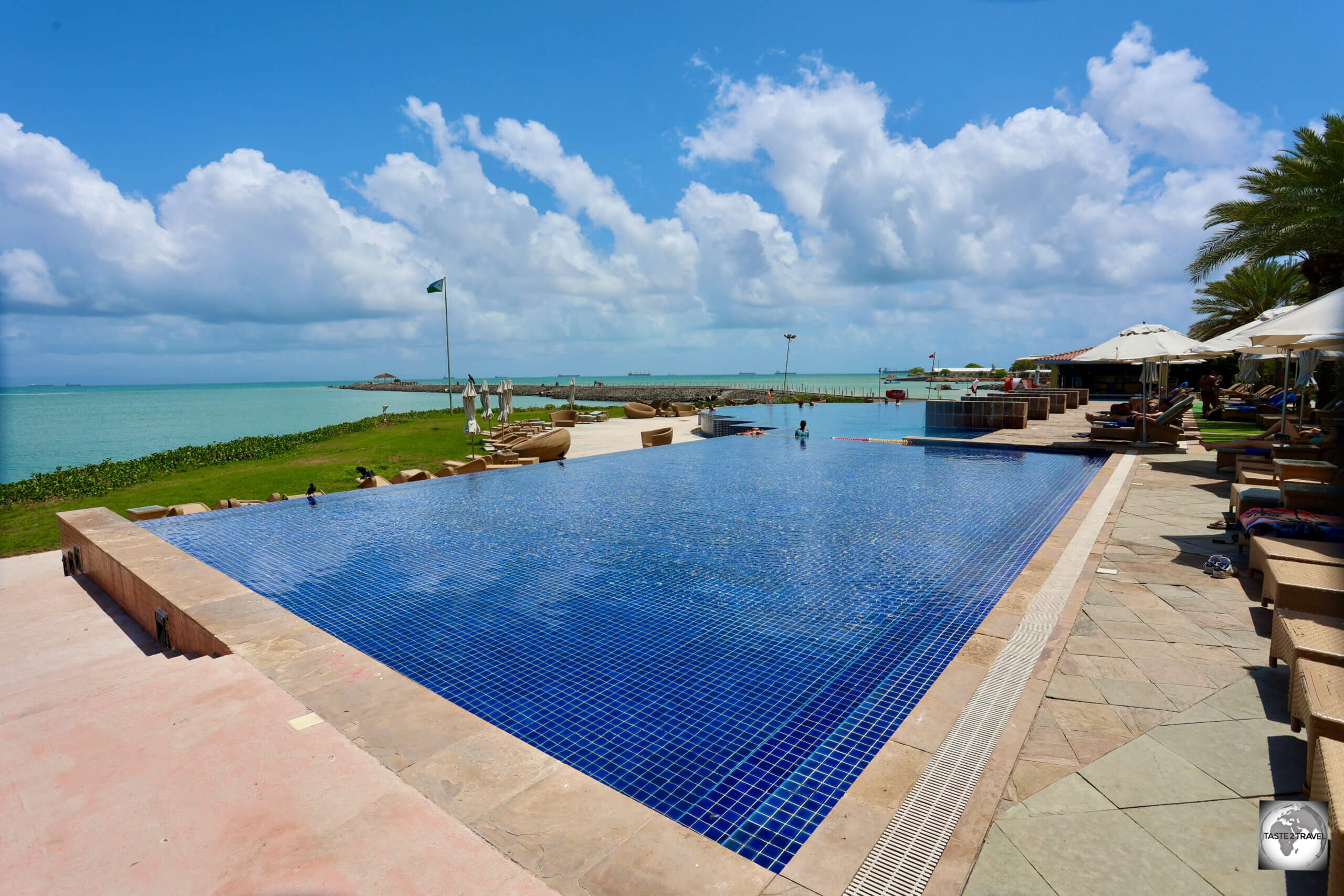 The pool at the Djibouti Palace Kempinski is the most popular pool in town.