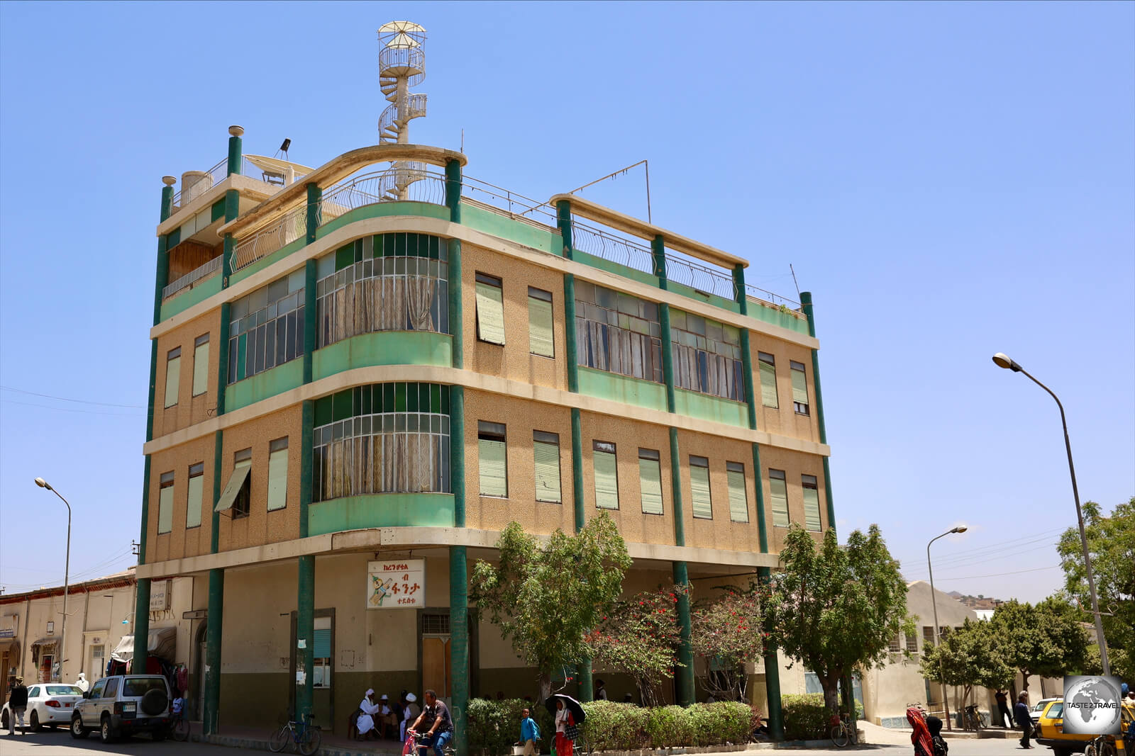 The best views of Keren are from the rooftop terrace of the Keren Hotel in downtown Keren.
