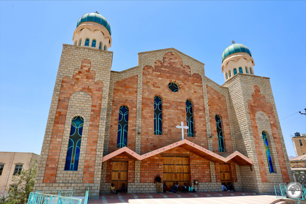 An exterior view of San Antonio's Church in Keren, Eritrea.