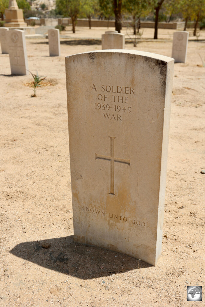 Gravestone at the Commonwealth war cemetery in Keren.