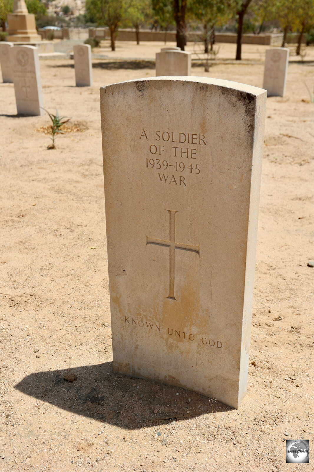 Gravestone at the Commonwealth war cemetery in Keren.