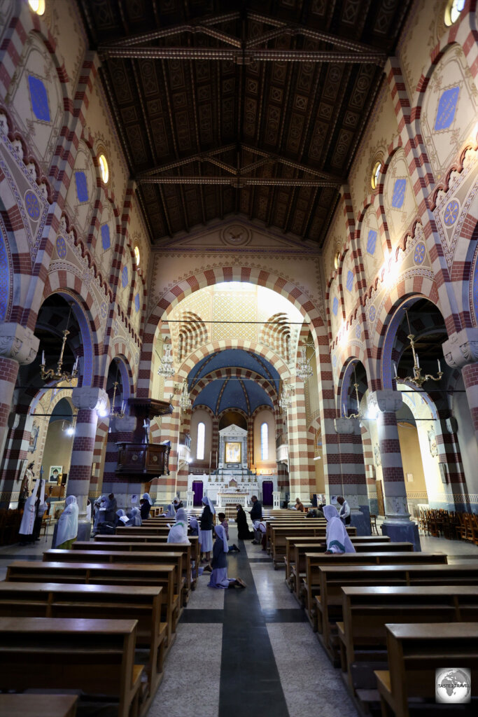 A view of the interior of Romanesque Asmara cathedral.
