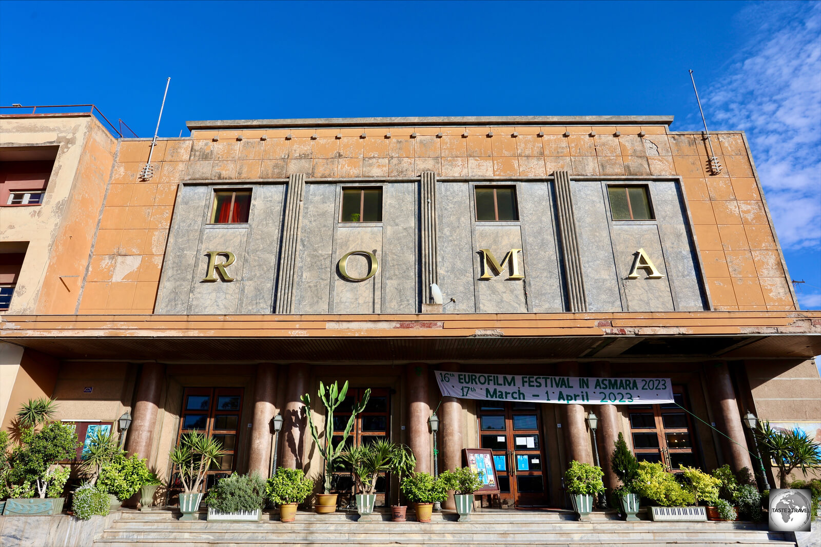 The Italian-built, 1930's-era, Cinema Roma is considered one of the most significant examples of Art Deco architecture in Eritrea.