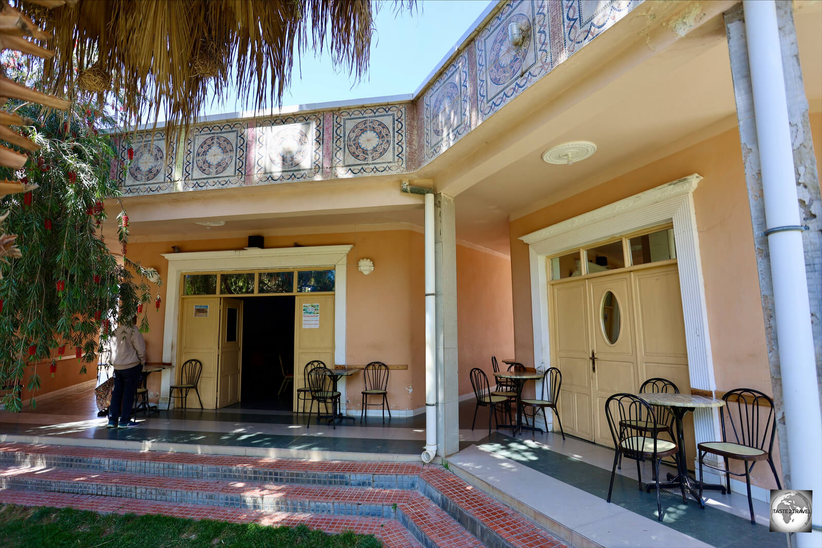 The relaxing garden courtyard at the Milan Restaurant in Adi Keyh.