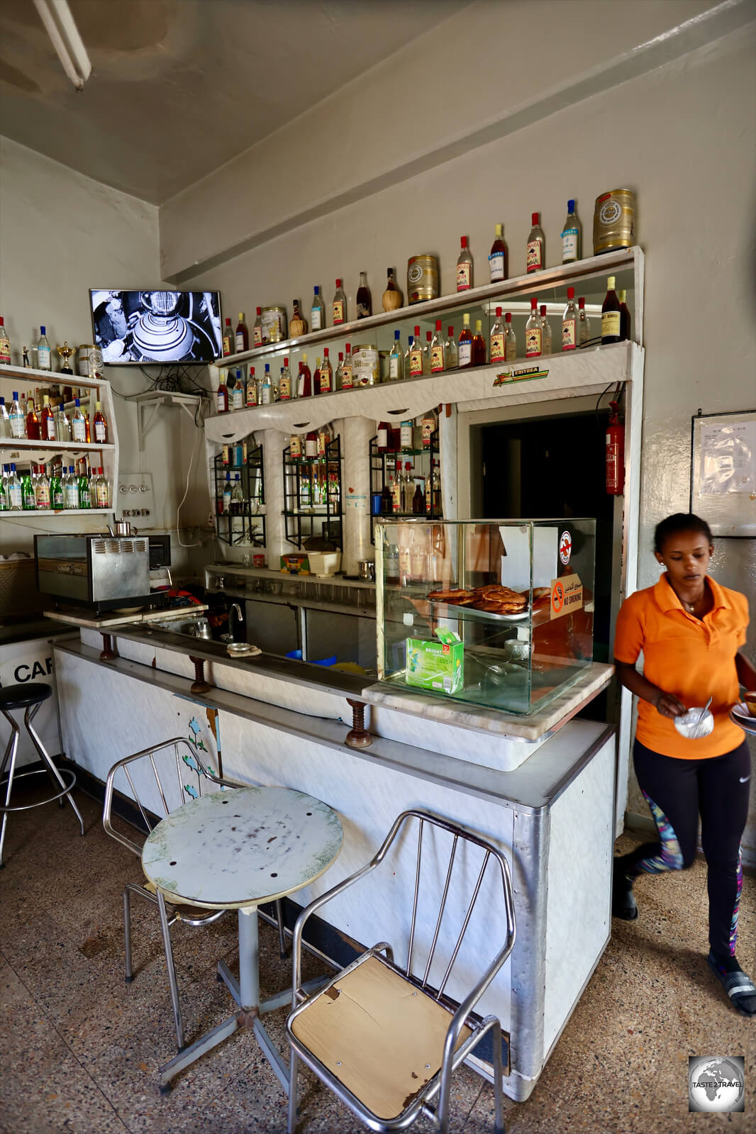 Most cafés in Asmara, such as Bar Gianna, are wonderfully retro.
