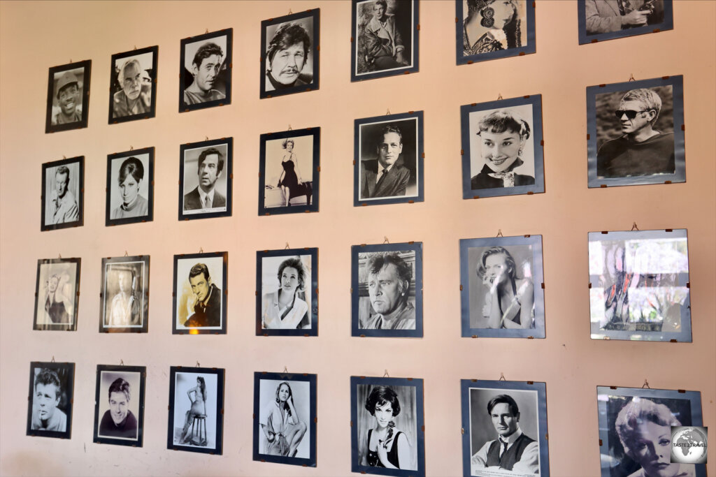 Photos of legendary stars line the walls of Cinema Roma in Asmara.