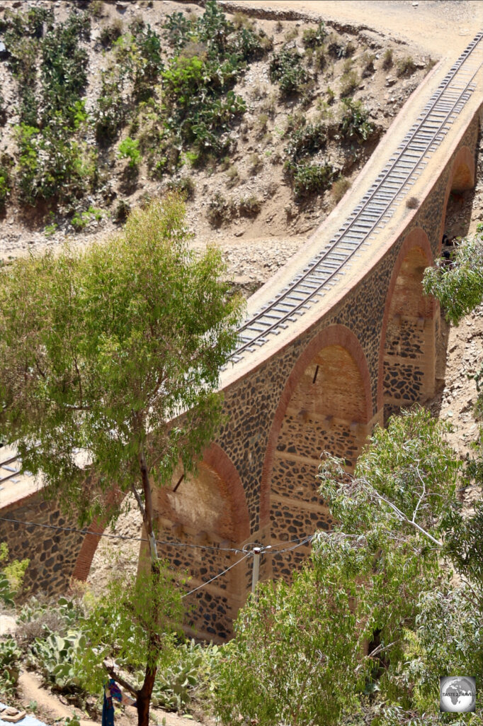 One of many Italian-built stone viaducts which lie on the Asmara to Massawa rail line.