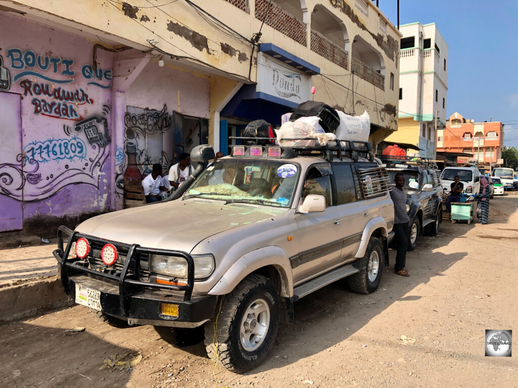 Somaliland 4WDs, waiting on Avenue 26 in Djibouti City.