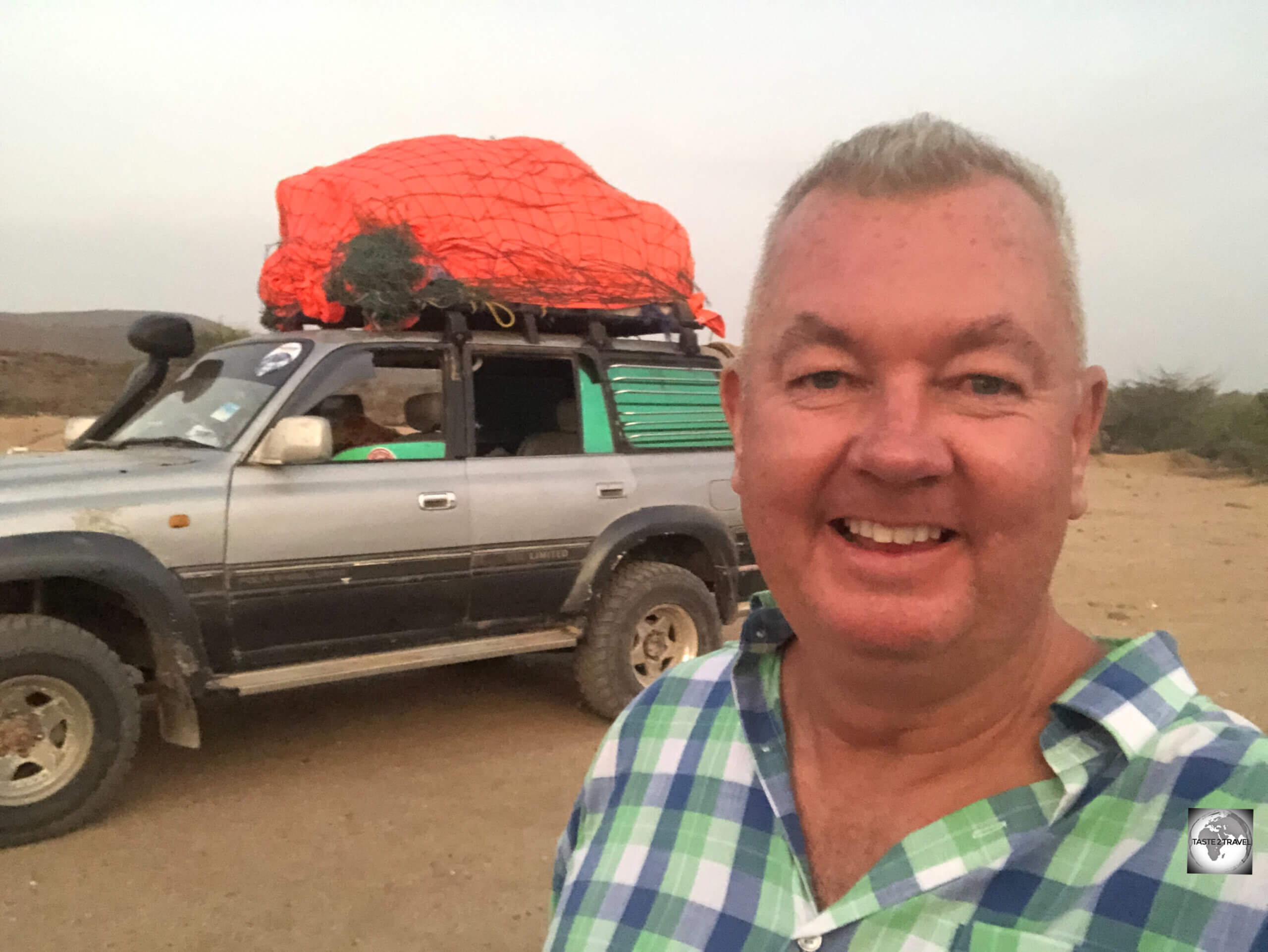 On the road, 5 AM somewhere in the middle of the Somaliland desert.