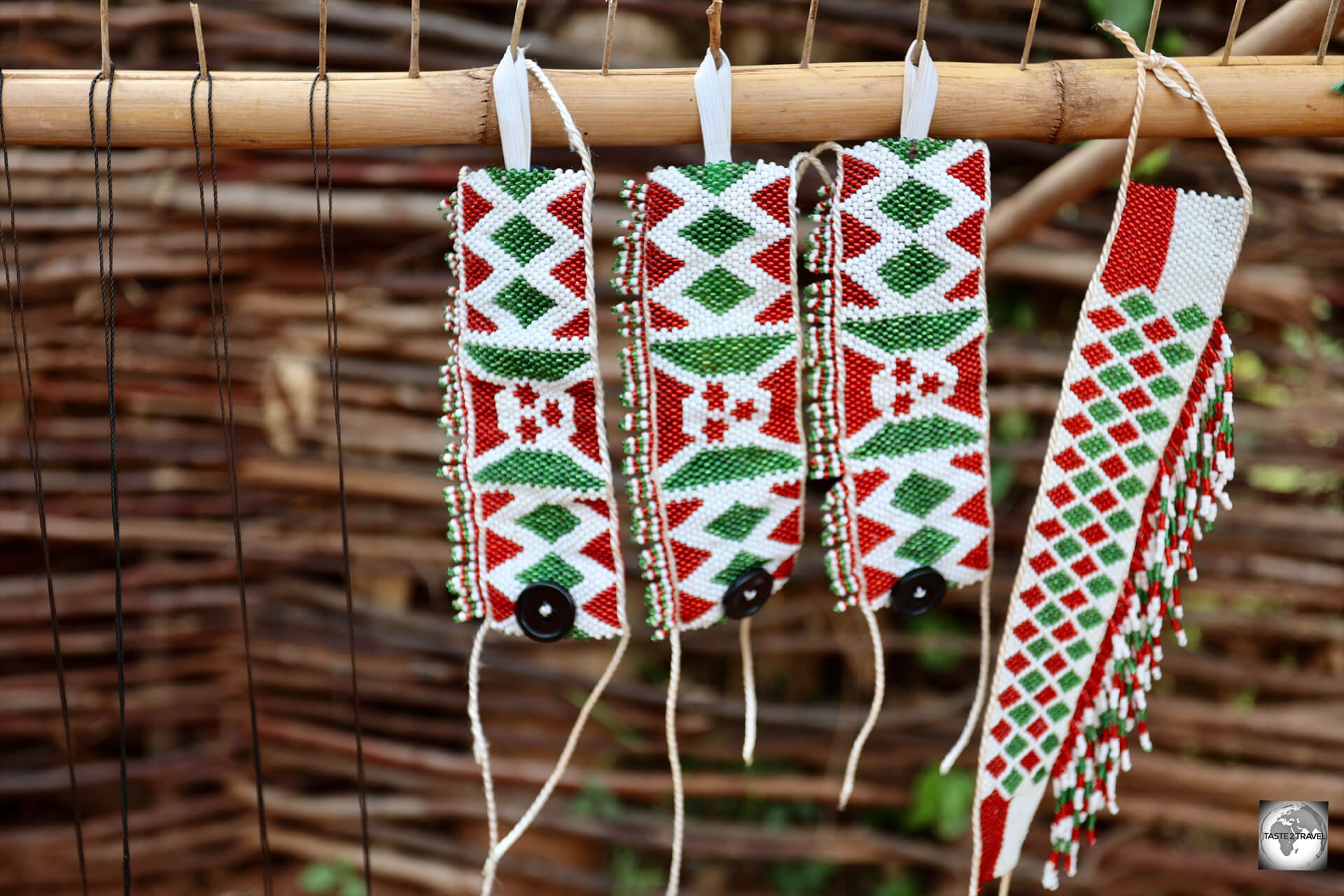 The colours of Burundi, featured in souvenir trinkets.