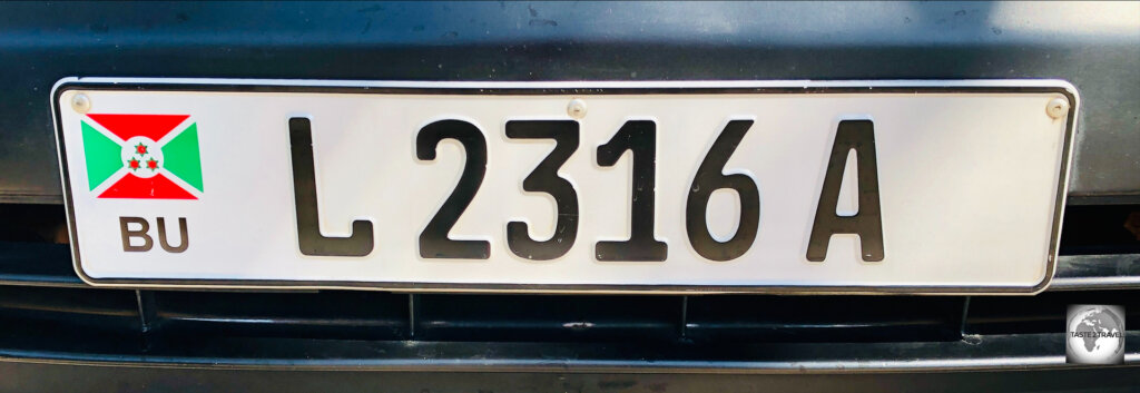 A Burundi car license plate.