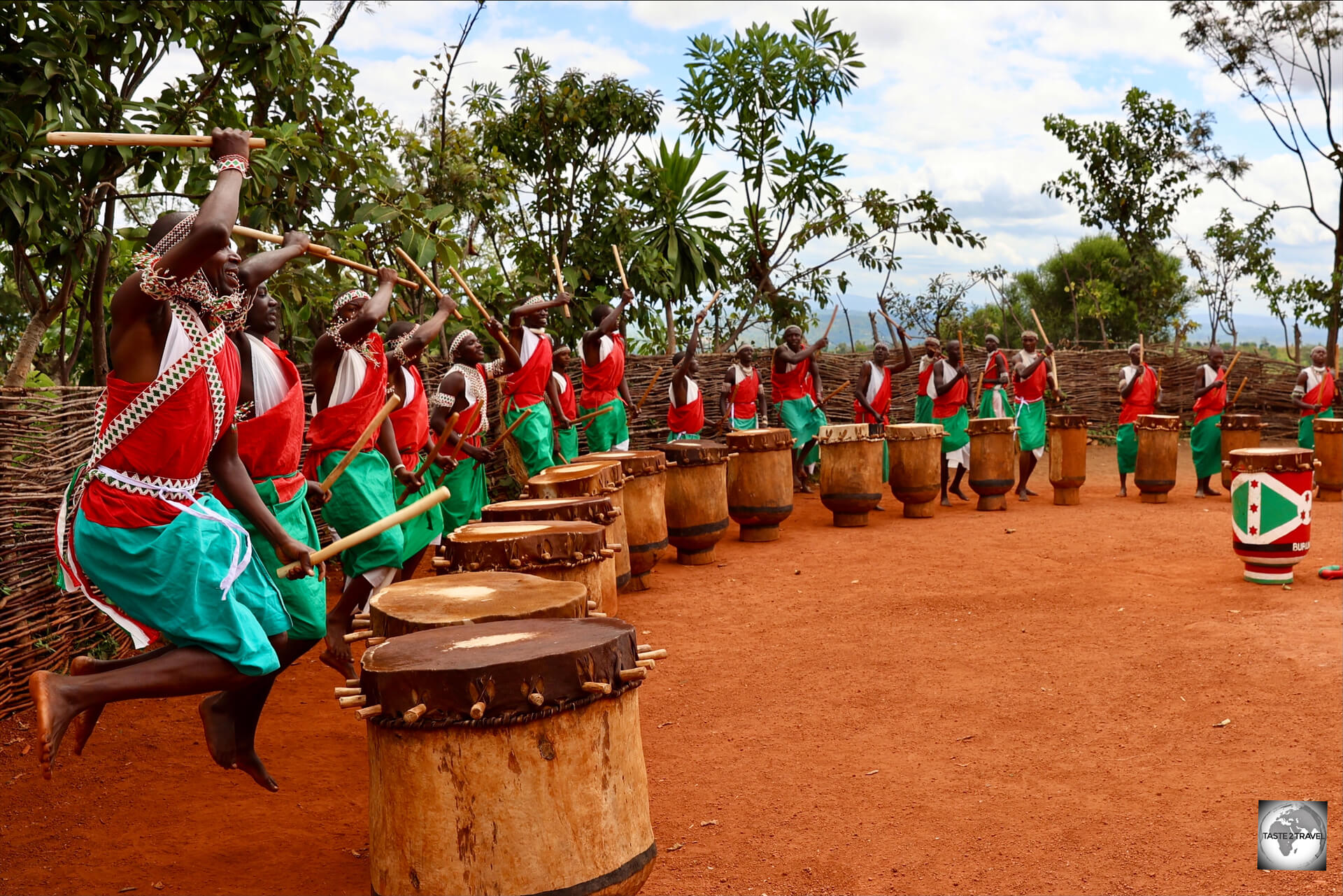 No shortage of energy from the Gishora Royal Drummers.