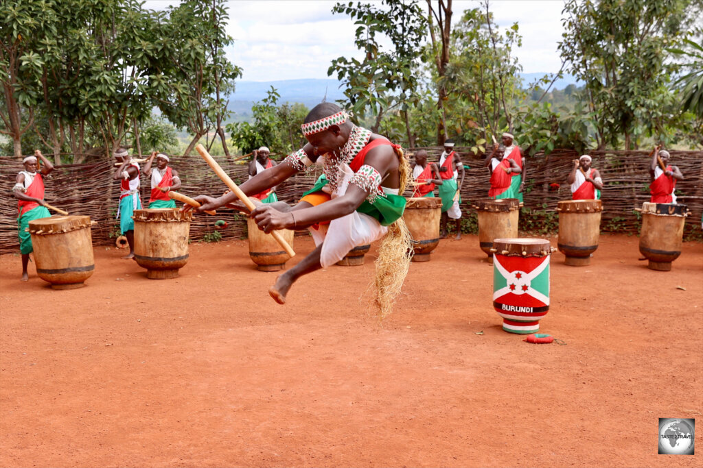 Lots of high jumps by the athletic Gishora Royal Drummers.