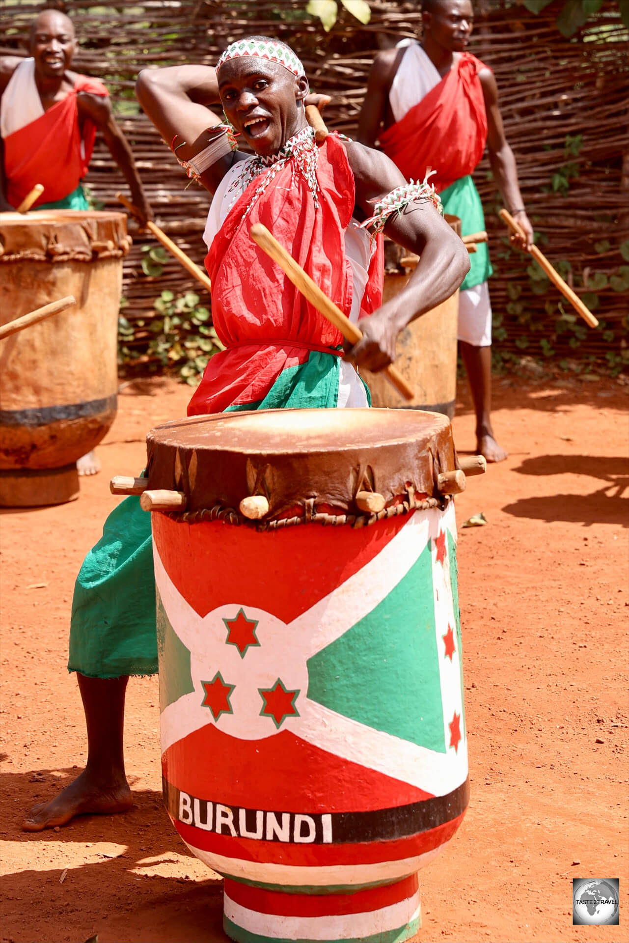 The Gishora Royal Drummers offer a powerful performance.