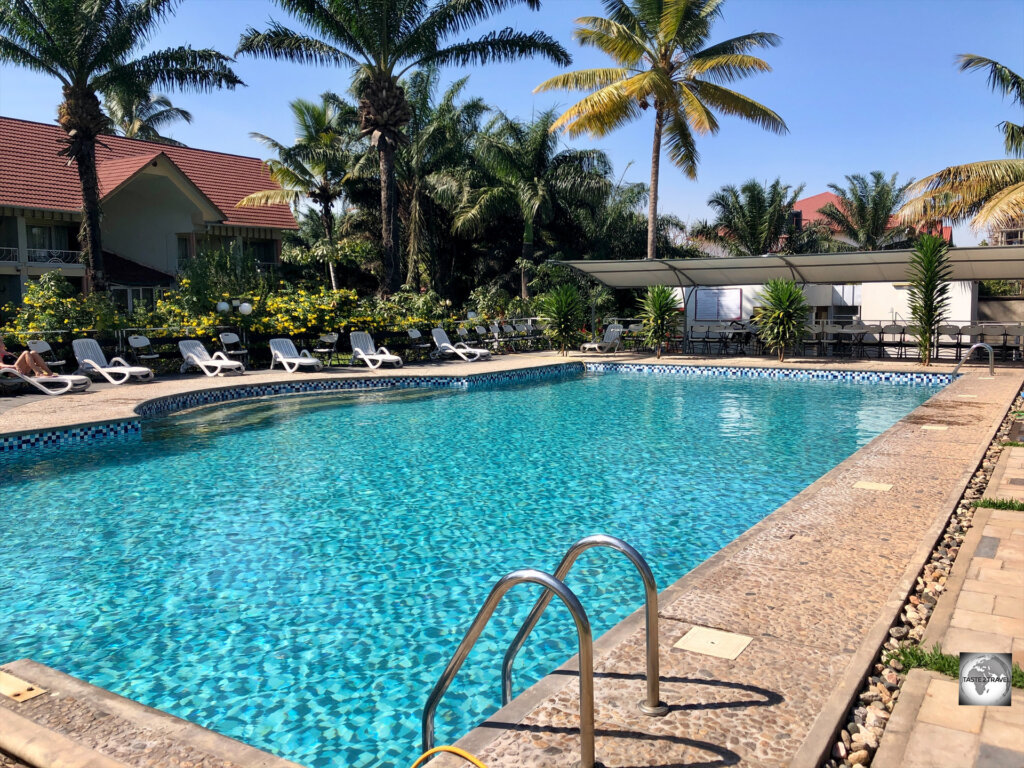 The swimming pool at the Hotel Safari Gate in Bujumbura.