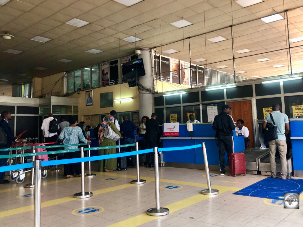 The departure hall at Bujumbura International Airport.