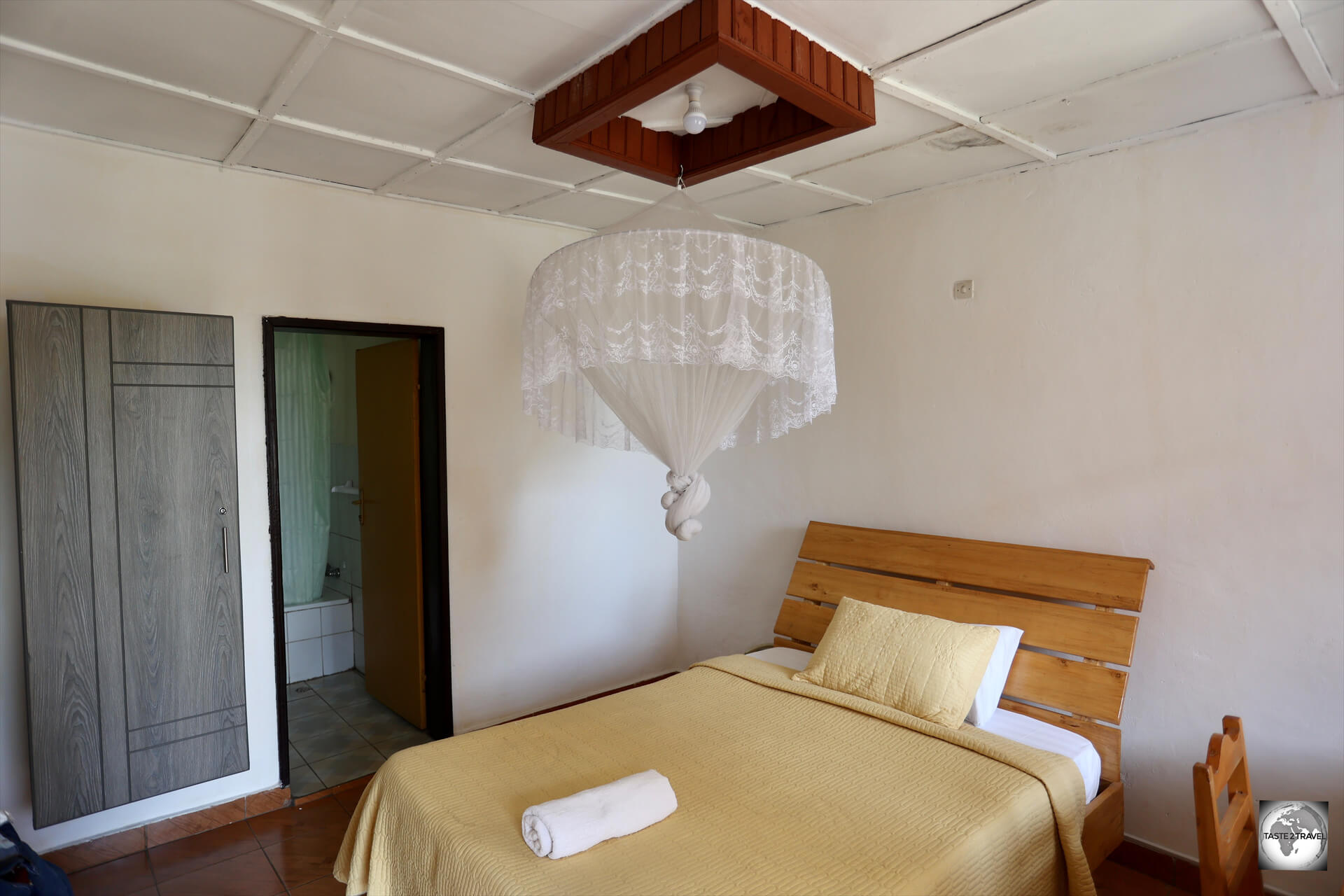 My totally underwhelming room at the Musanto Hotel in Gisenyi.