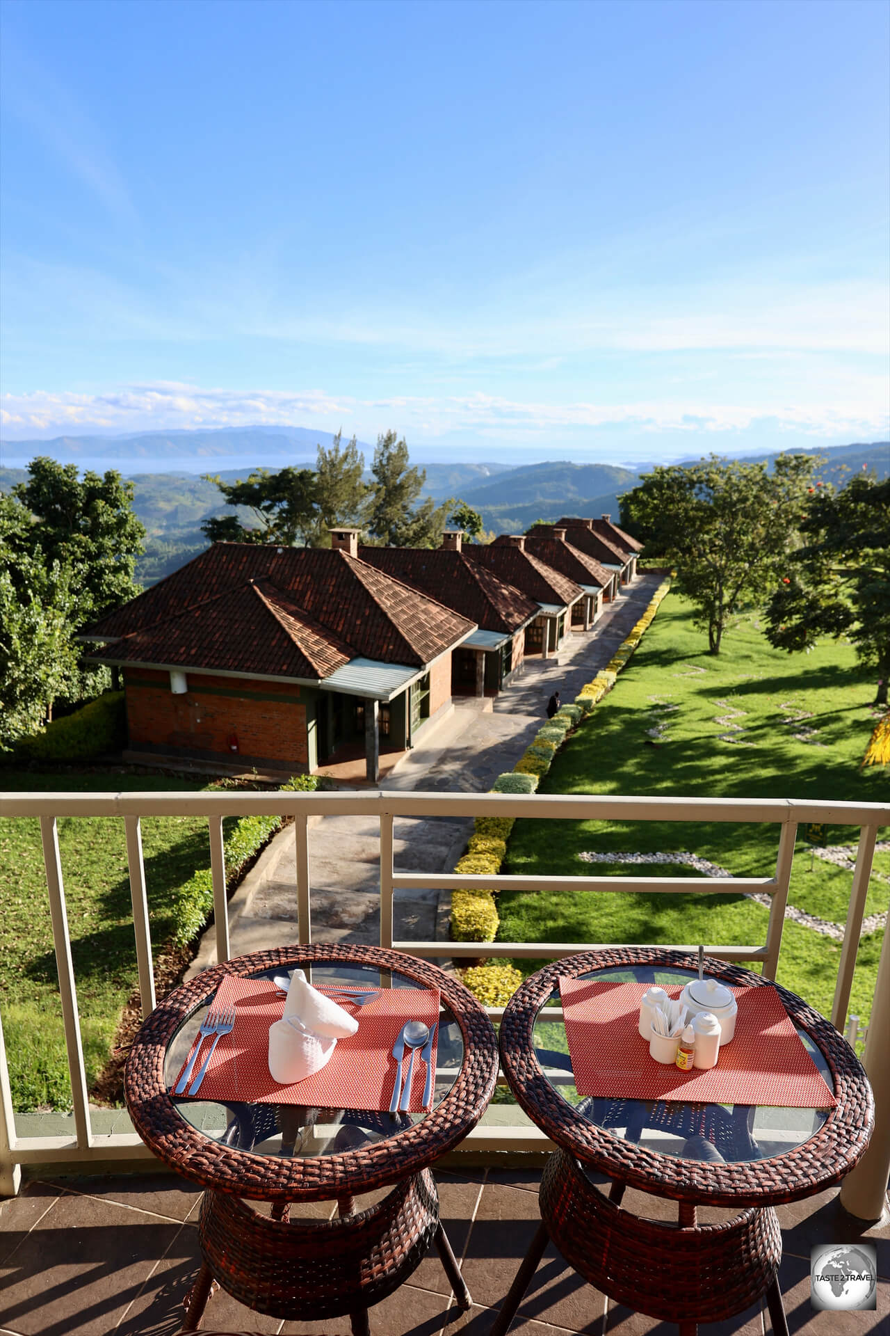The view from my breakfast table, in the restaurant, at the Nyungwe Top View Hill Hotel.