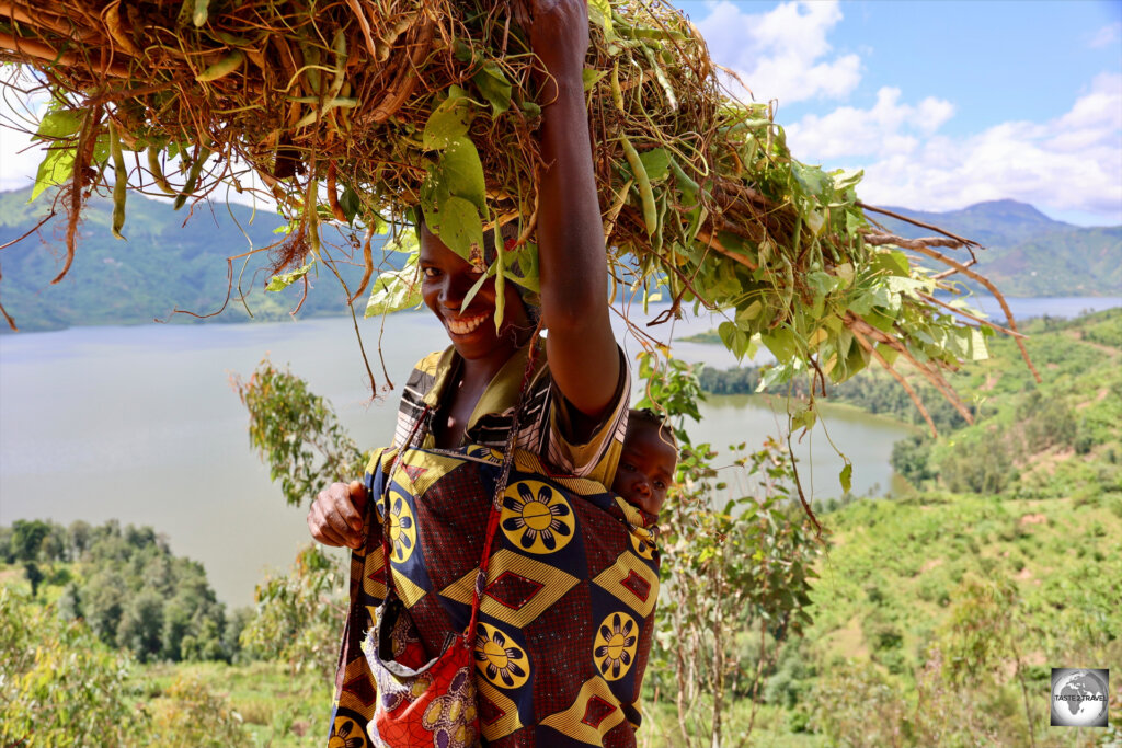 Mother and child, at Lake Ruhondo, northern Rwanda.