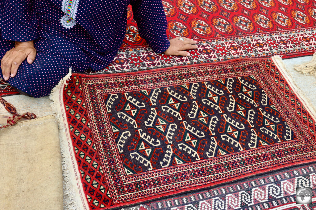 A beautiful, handwoven, Turkmen carpet for just US$10!