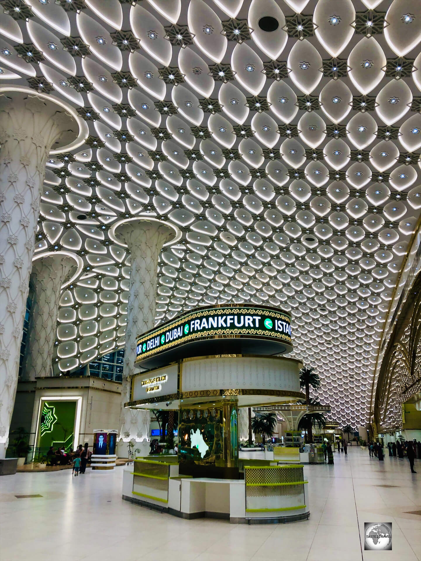 The strikingly beautiful departure hall at Ashgabat International Airport.