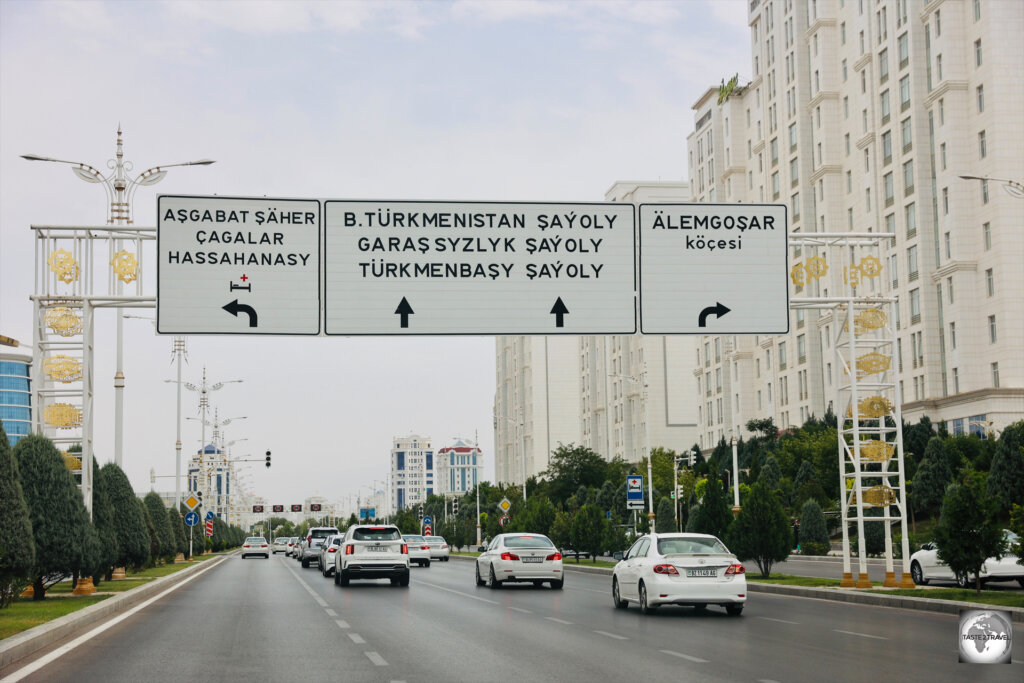 On the move in Ashgabat, the capital of Turkmenistan.