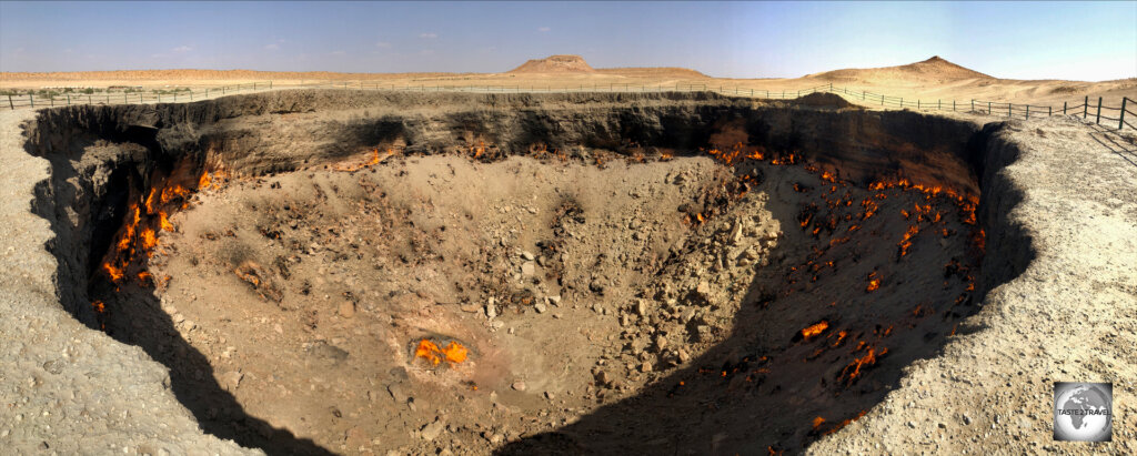 Possibly the #1 tourist attraction in Turkmenistan - the Darvaza Gas Crater.