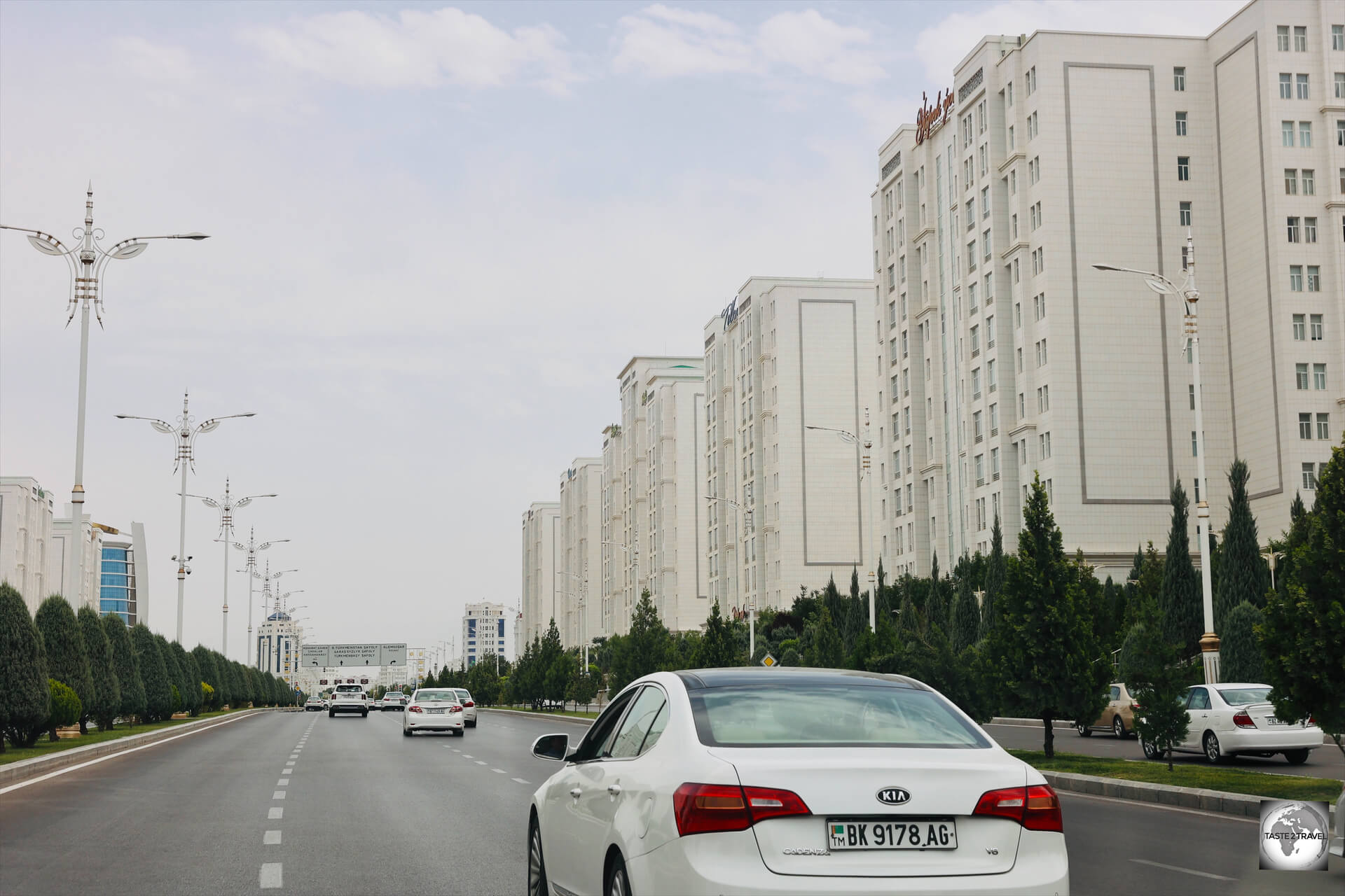 Home to only white cars, Ashgabat is a perfectly manicured, spotlessly clean capital city.