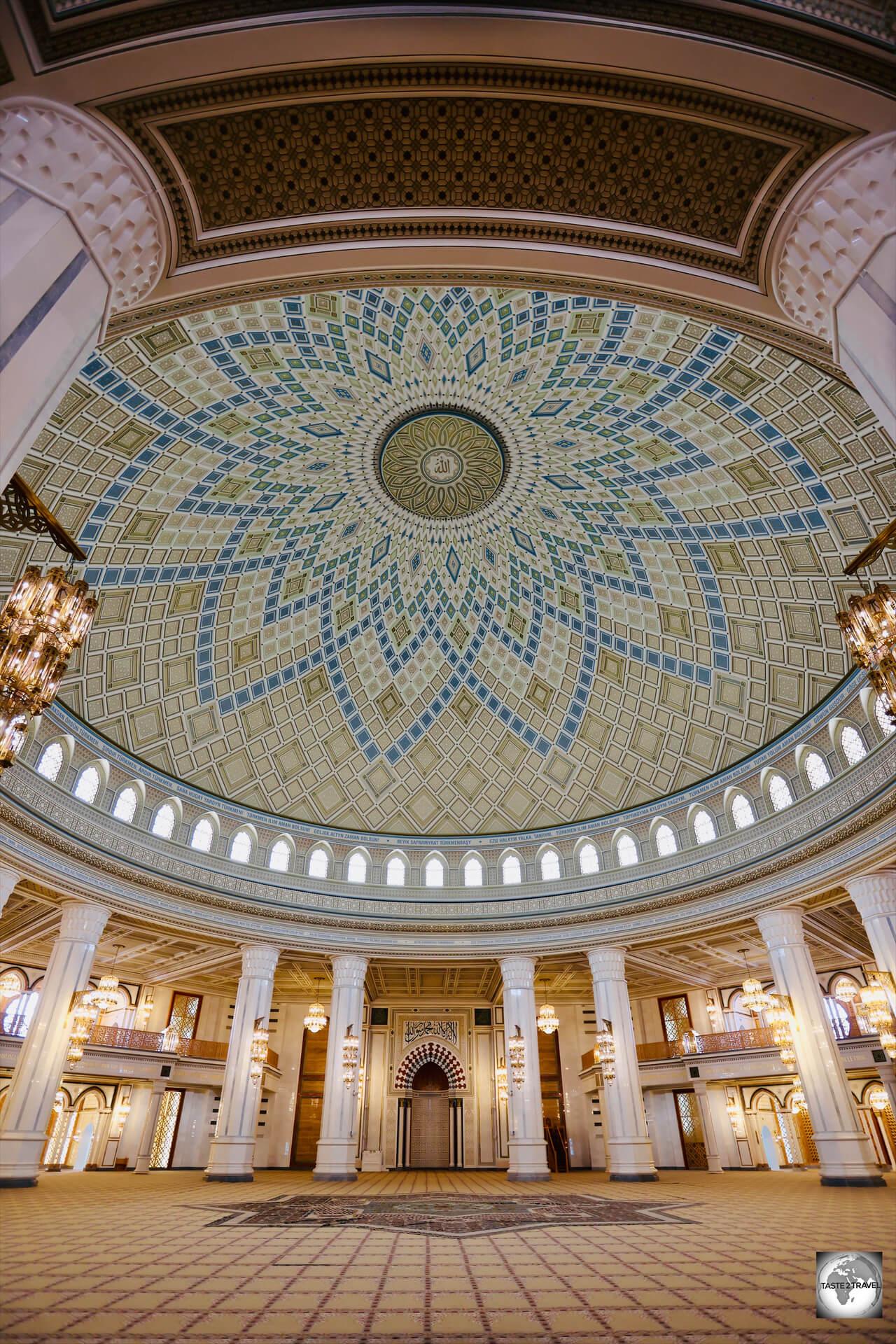 A view of the Turkmenbashi Ruhy Mosque in Ashgabat.