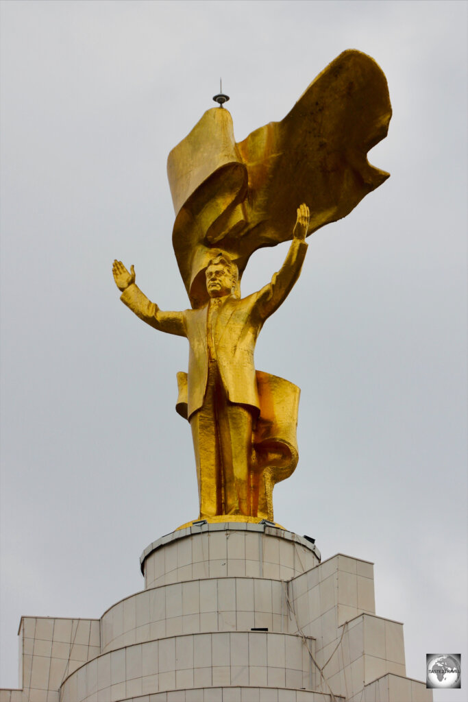 A golden statue of former president, Niyazov, rotates to follow the sun.