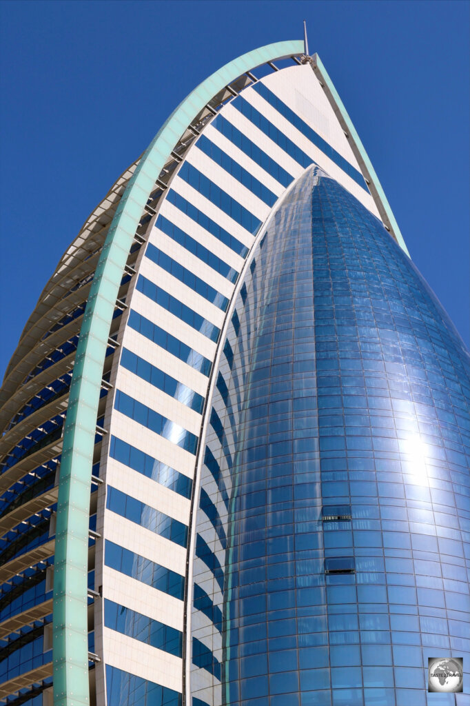 The tear-shaped design of the Yyldyz Hotel reminded me of the Burg Al-Arab Hotel in Dubai.