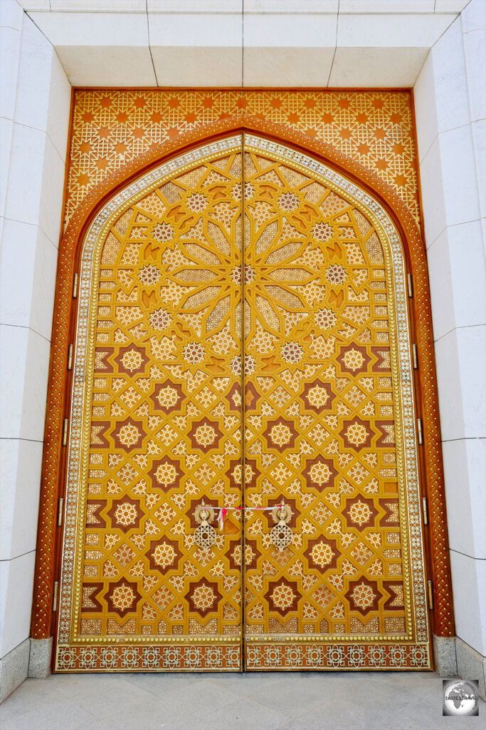 A door at the Turkmenbashi Ruhy Mosque.