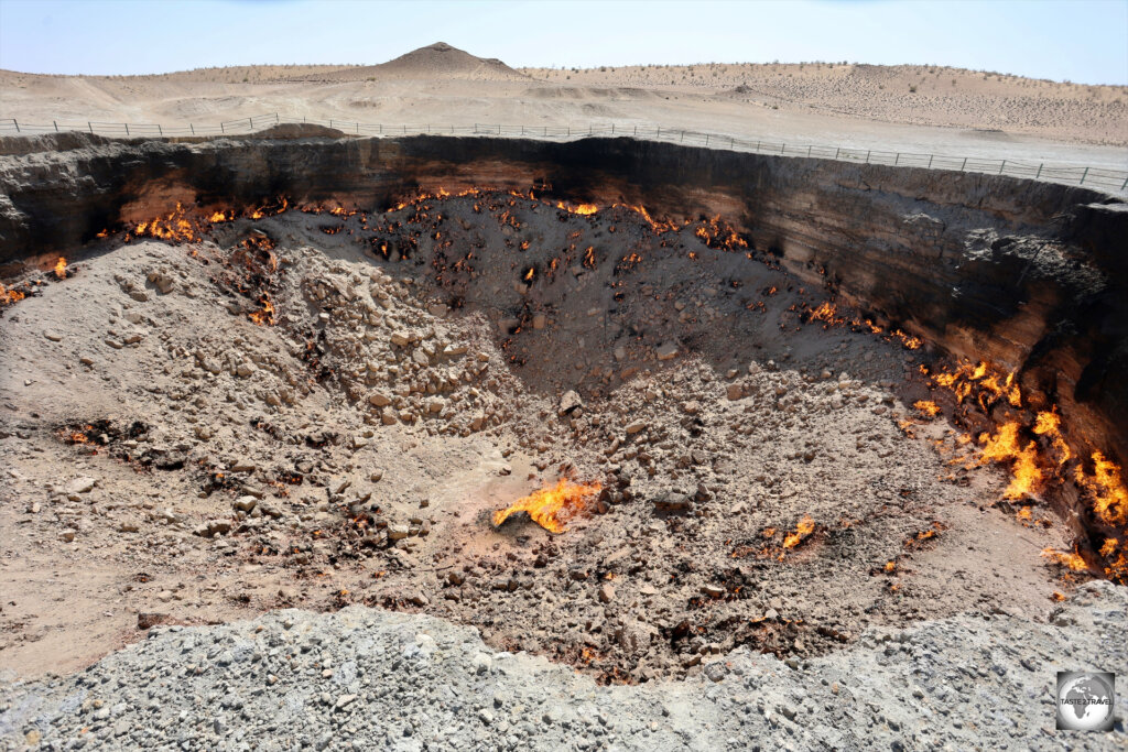 The gas inside the Darvaza Gas Crater was ignited when it was first discovered in the early 1970's and has been burning ever since.