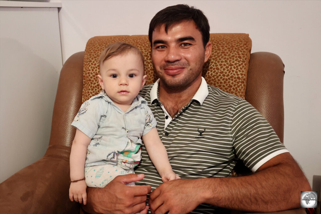 Rejep, with his son, who was celebrating his 1st birthday during my visit.